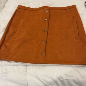 Women's Orange Button-Front Skirt